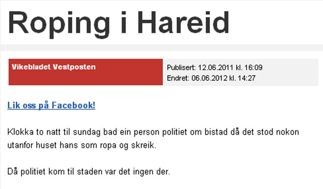 Roping i Hareid (skjermdump fra Vikebladet).