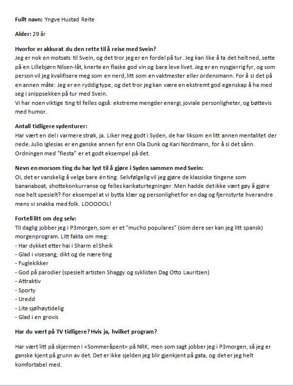 chartersøknad