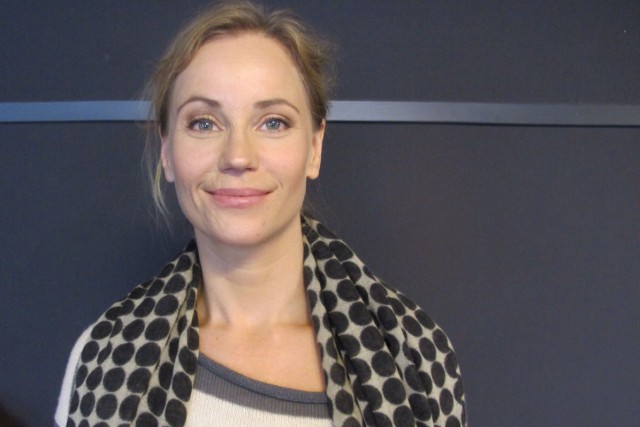 Sofia Helin i P3morgen. Foto: Maria Olivia Rivedal/NRK